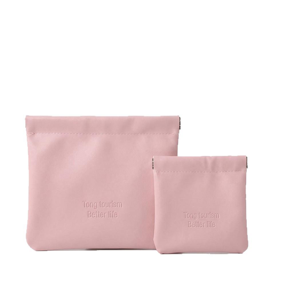 Compact PU Travel Organizer: Lipstick, Makeup & Menstrual Pad Storage Bag