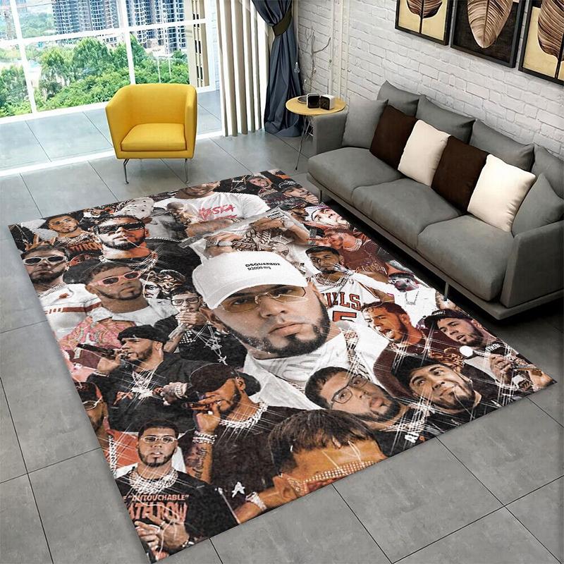 Rapper Free Anuel AA Hip Hop Carpet Rug for Playroom Bedroom Living Room Sofa Home Decor,kid Game Area Rug Non-slip Floor Mat