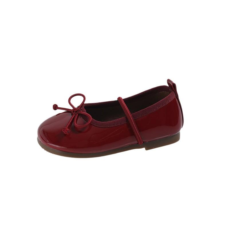 Youth Style Shoes Girls Soft Sole Princess Flat Shoes Kids Slip-On Ballet Style With Bow Detail