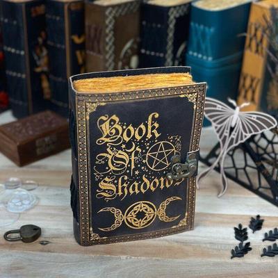 Gölgeler Kitabı deri Defter Grimoire Deri Günlük Büyülü Büyü not defteri