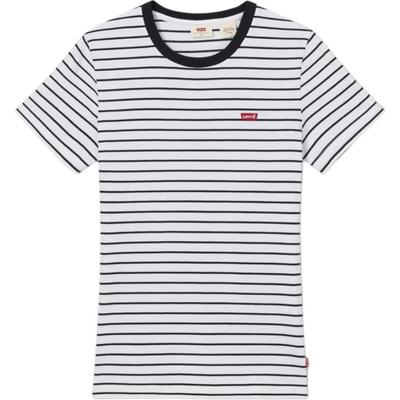 Camiseta de punto acanalado de manga corta con cuello redondo y rayas Levis para mujer Camisetas 0019B-0003