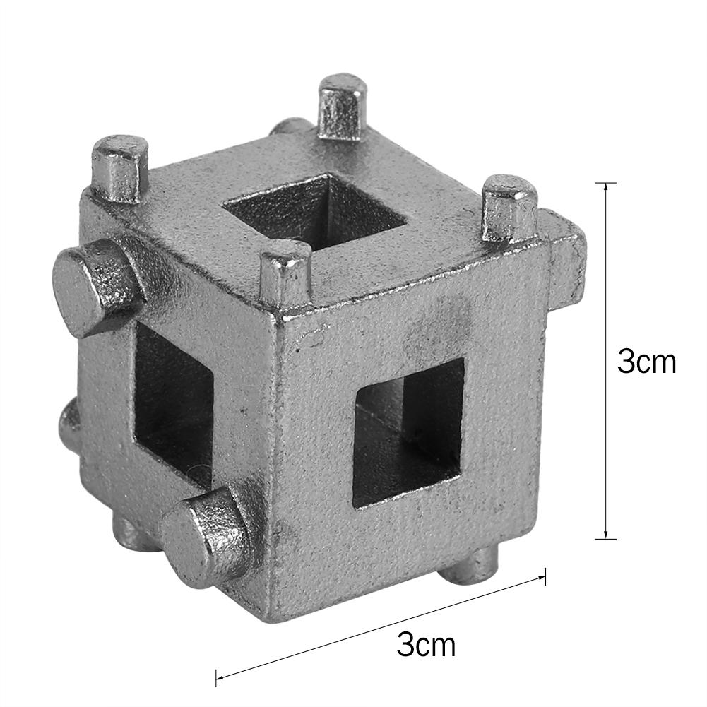 Car Rear Disc Brake Piston Retractor Tool Wind Back Cube Calliper Adaptor Silver
