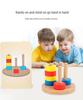Montessori Colorful Stacking Rings - Interactive 3D Puzzle & Brain Training Wooden Toy for Kids