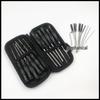 12-Piece Carburetor Screwdriver Set with Brush Cutter and Chainsaw Accessories in Black Leather Case