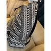 Used Authentic SAINT LAURENT Skull Pattern Skull Rucksack Bag Canvas Black x White