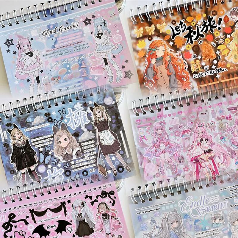 30 Sheets Korean Ins Cute Decorative Stickers Book Y2K Scrapbooking Phone Case DIY Journal Collage Material Sticker Gift
