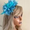 Luxurious Soft Feathered Hairpiece Flower Headwear Adjustable Headband for Halloween Festival Costume Coplay Party