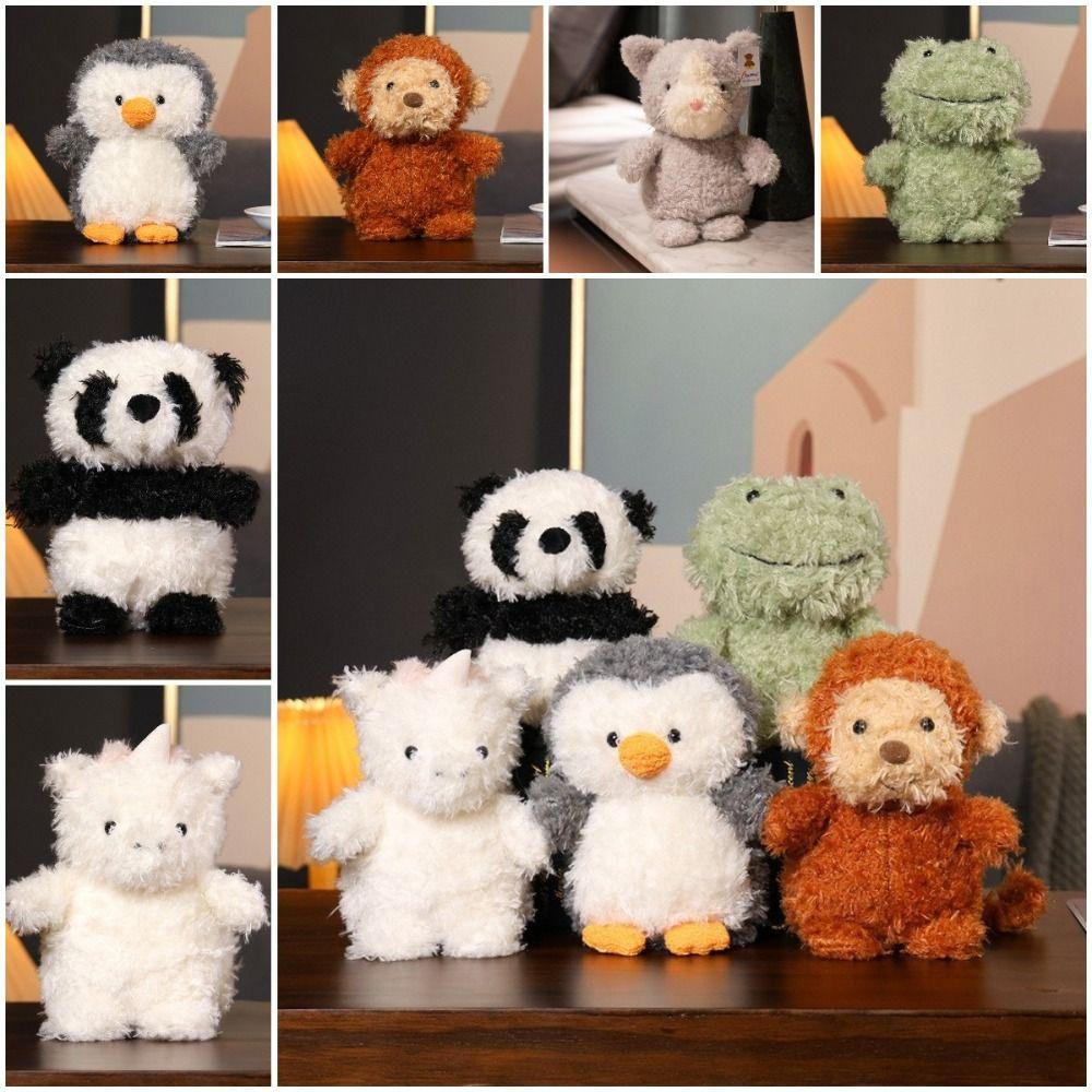 Fluffy Hair Animals Penguin Plush Toy Penguin Frog Stuffed Toys  Kids Playing Supplies
