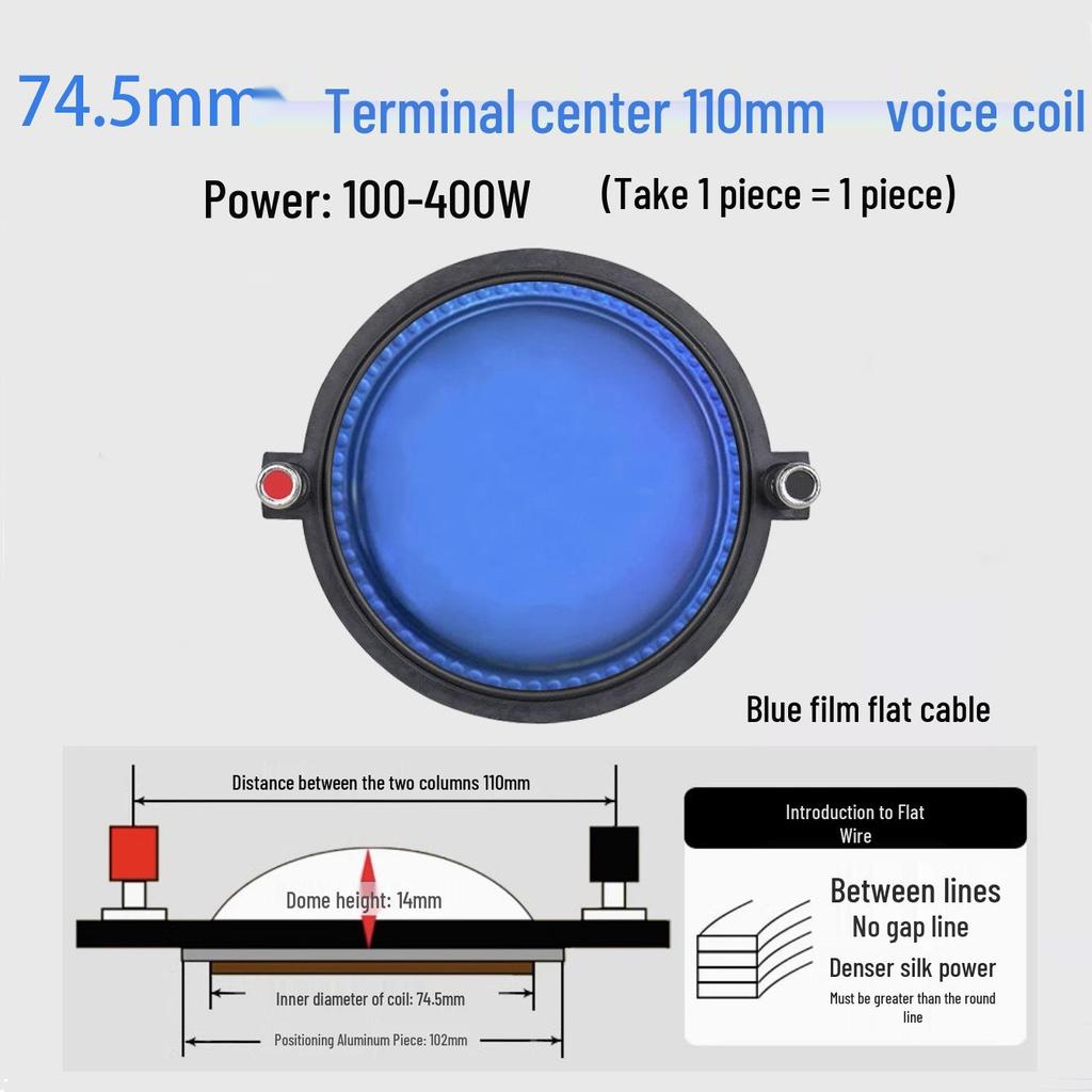 High-Frequency Speaker Voice Coil Diaphragm for 25-75 Core, Round Flat Wire Horn Repair