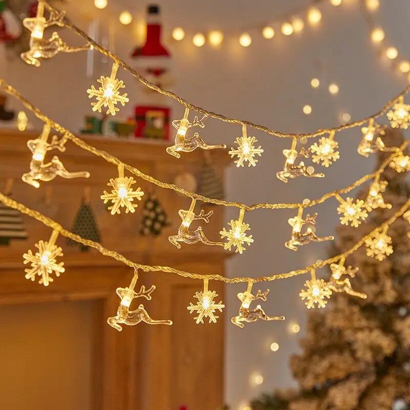 3M Christmas Decoration for Home Christmas Lights Snowflake String Lights Fairy LED Lamp New Year 2025 Tree Garden Noel 6