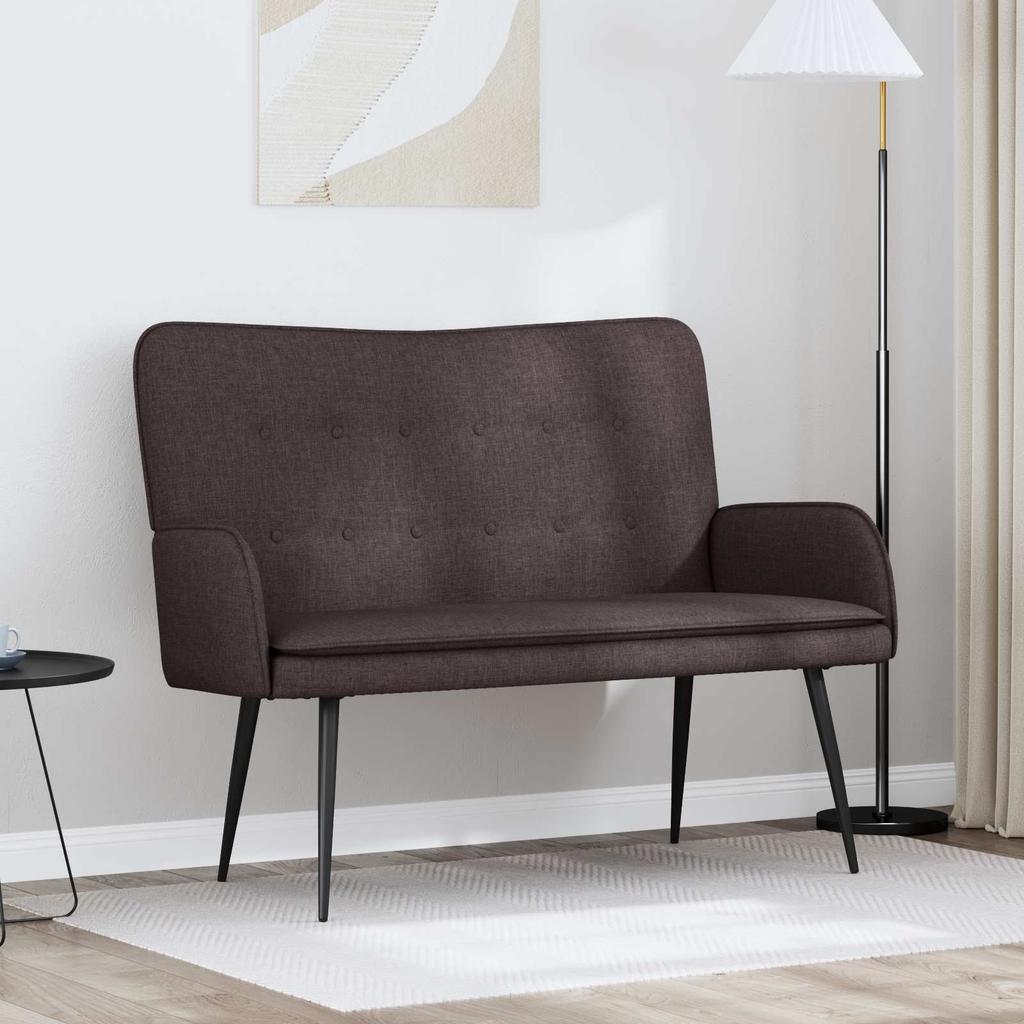 2 Seater Sofa Dark Brown 115 x 61 x 87 cm Fabric