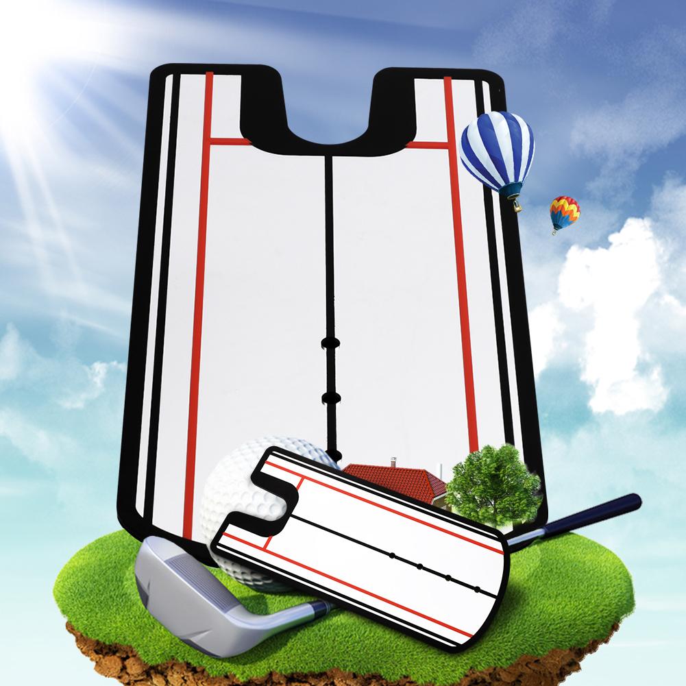 Golf Putting Training Aid Alignment Mirror Rail Practice Putting Corrector