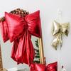 Creative Glace Leather Christmas Bowknot Pendant Large Sparkly Bow Hanging Ornament Reusable Xmas Tree Charm Home Decoration