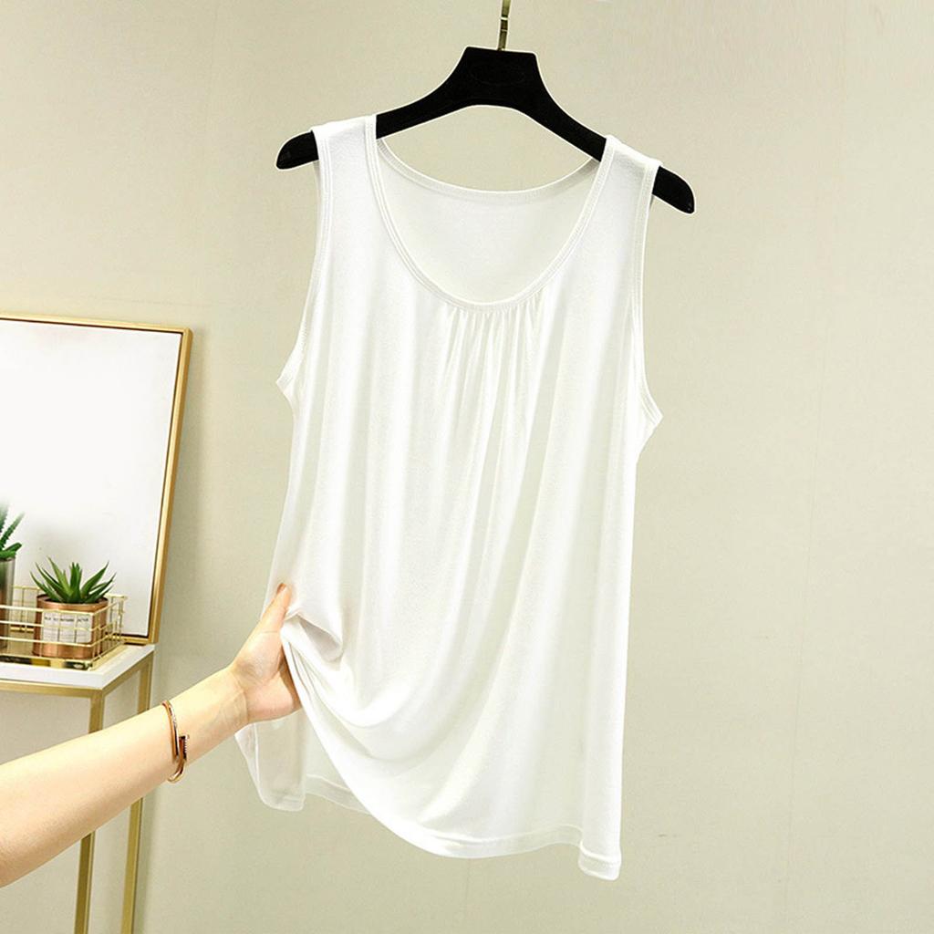 Damen Locker Lässig Und Bequem Sommer Innen Lang Einfarbig Basis Weste