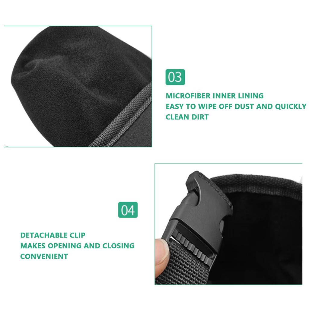Ball Cleaning Bag and Ball Cleaning Bag Multifunctional with Detachable Clip Portable Waterproofing Cleaner Pouch