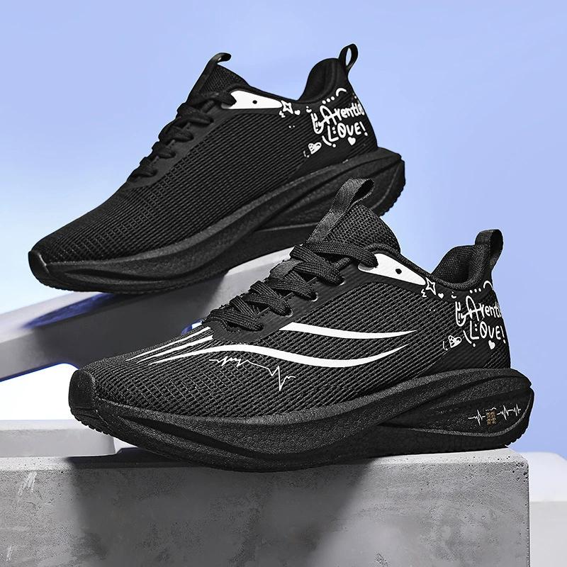 Gradient Color Running Shoes Breathable Mesh Lightweight Athletic Sneakers with Graffiti Design 33