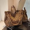 2025 Women's Leopard Print Canvas Tote Bag with Large Capacity – Shoulder & Handbag Trend