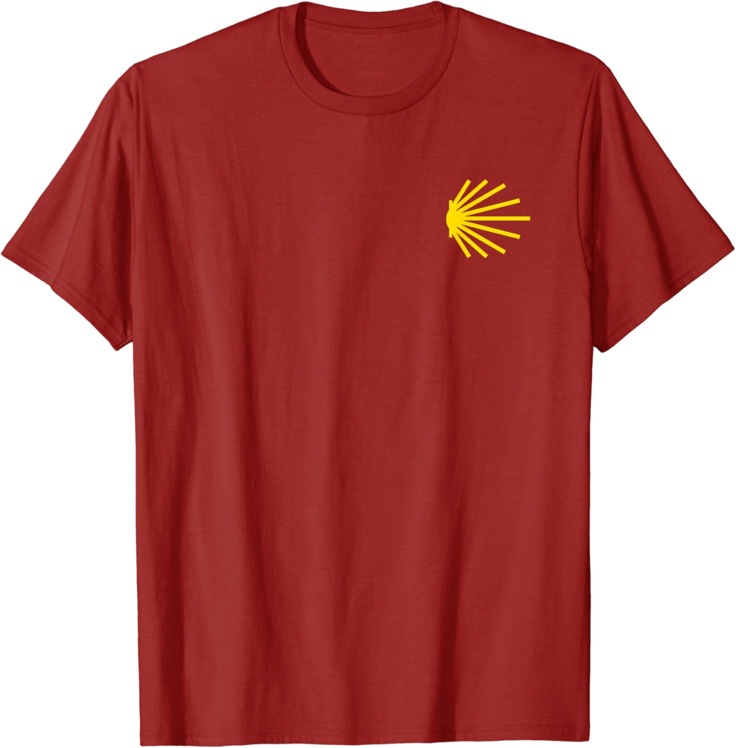 KEREN FASHION Camino De Santiago Sint-Jakobsschelp Trail Symbool Zakje Patch T-shirt Korte Mouw Casual 100% Katoen Shift L