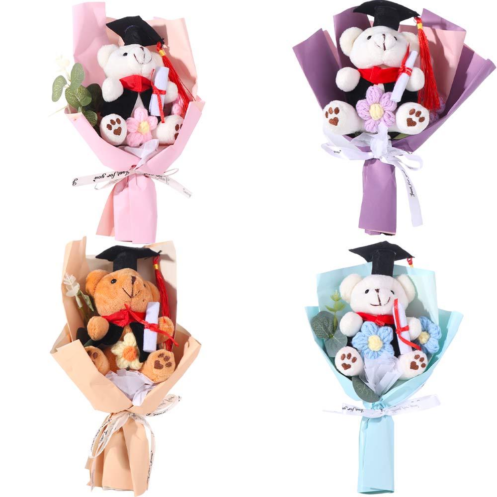 Graduation Season Little Bear Crochet Bouquet Mini Bear Bouquet School Graduate Gifts