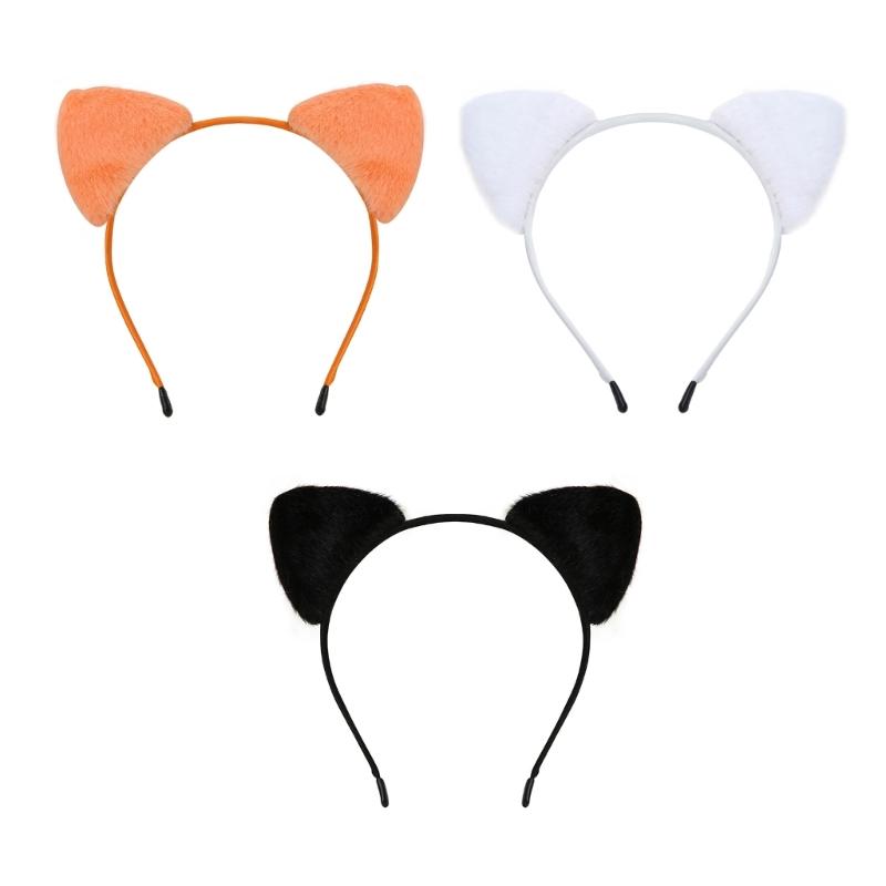 3 Piece Adjustable Plush Cloth Animal Ears Hairband Gentle Baby Toddler Headbands Headwear For Daily Use Daily Play