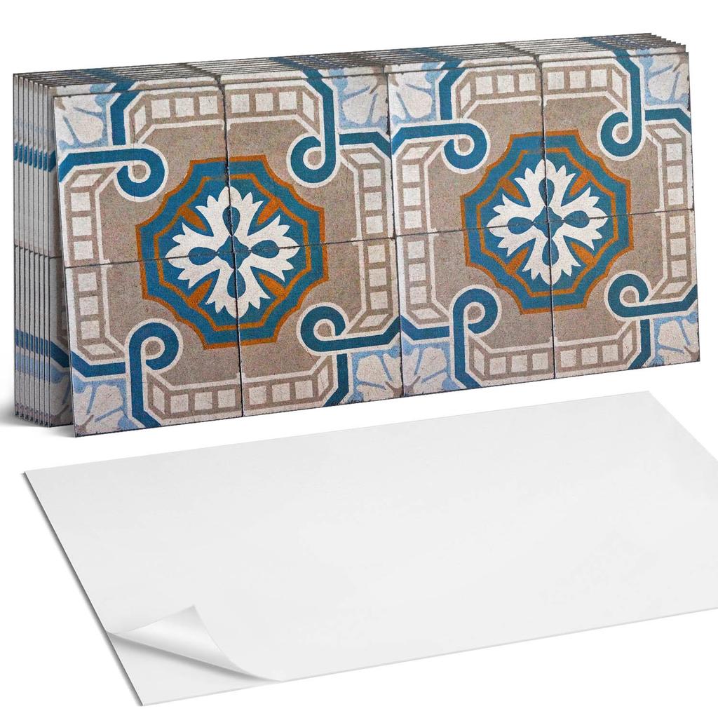 Samoprzylepna Dekoracja Z Grafiką Do Biura Lub Gabinetu Wzór Mozaiki Z Ornamentami 10X40X20 Cm