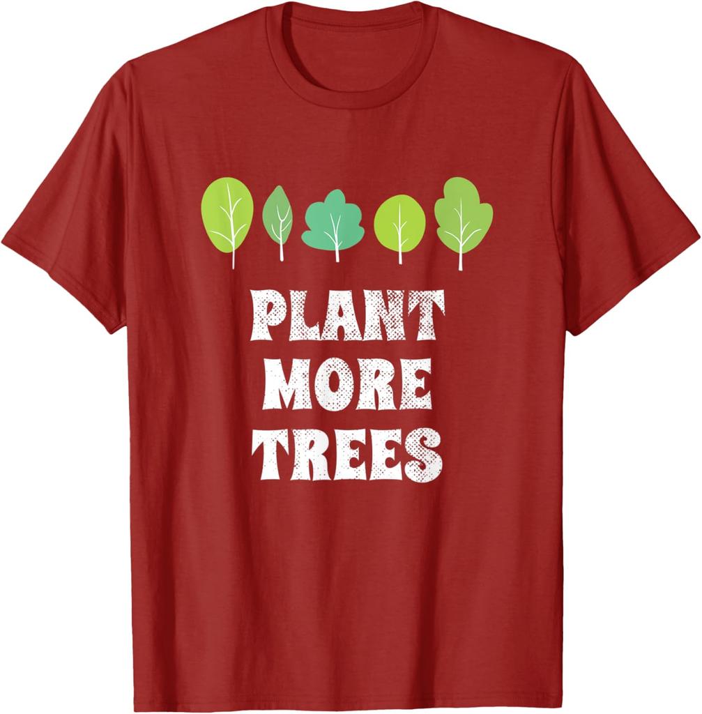 Plant More Trees Graphic Tee Casual Cotton Short Sleeve TShirt Environmental Awareness Gift