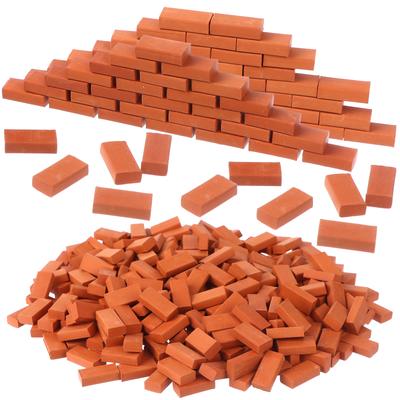 350 Pcs 1/16 Miniature Bricks Brick Building Set, Mini Red Brick Stone Model Brick Mini Artificial Brick Premium Clay Bricks Diy