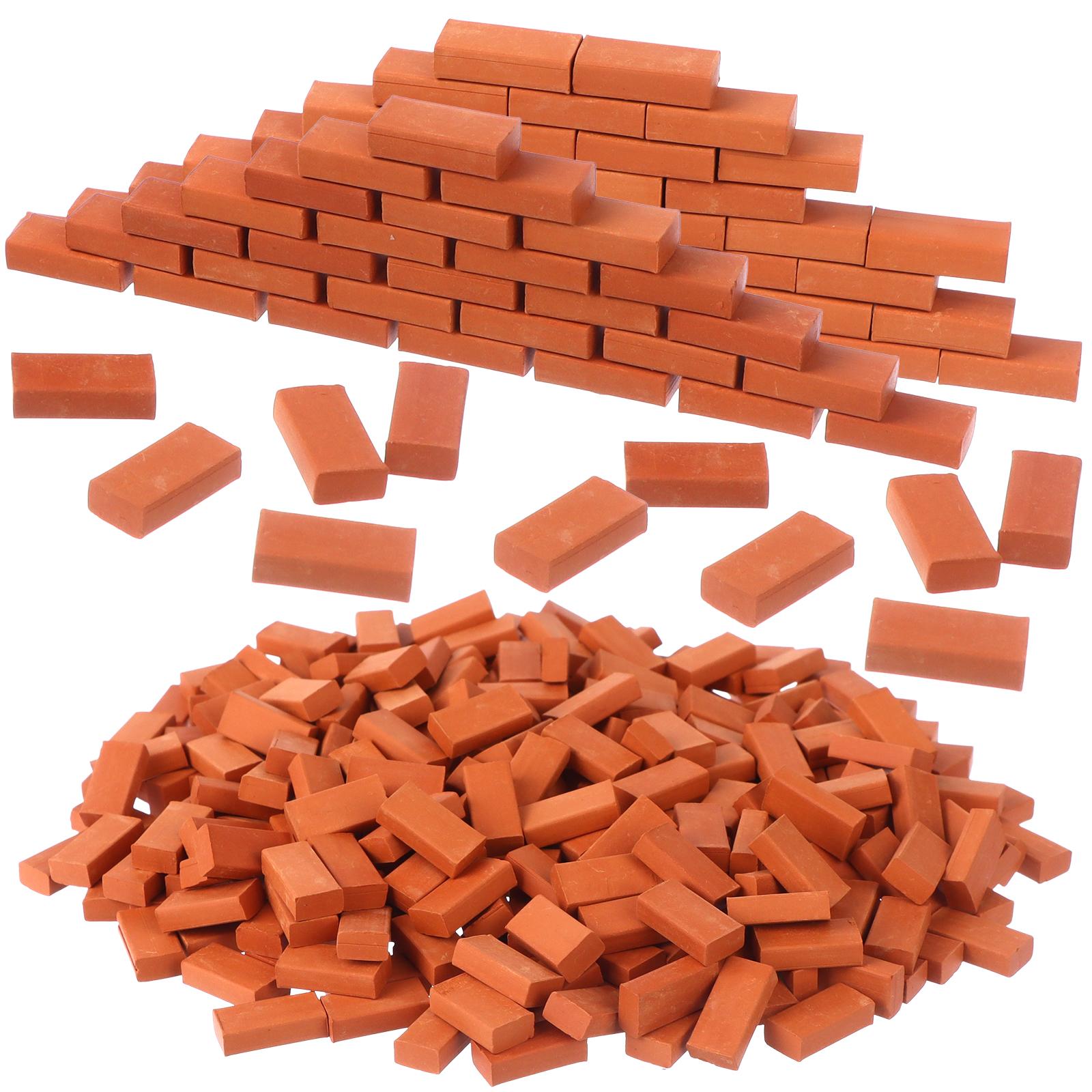 350 Pcs 1/16 Miniature Bricks Brick Building Set, Mini Red Brick Stone Model Brick Mini Artificial Brick Premium Clay Bricks Diy армия зеленый