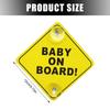 Autocollant Avertissement Bébé à Bord Réutilisable Avertissement Ventouse de Fenêtre Avec Double Ventouse Autocollant Bébé à Bord PP Épaissi Sûr pour Enfant Voiture