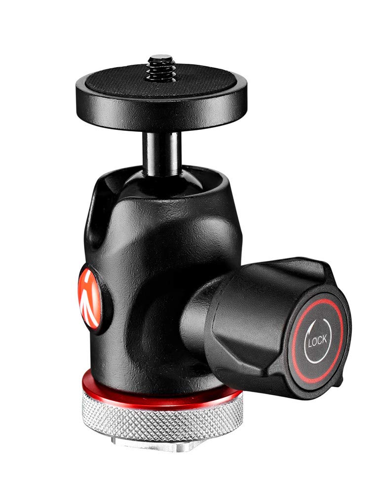 Manfrotto MH492LCD-BH Center Ball Head, Cold Shoe Mount Version, Desktop, Maximum Load Capacity 4kg