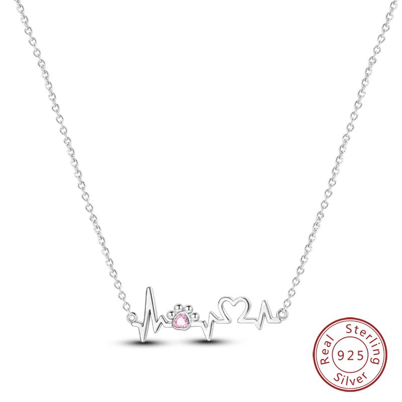 925 Silver Luminous Firefly Heart Shaped Zircon Pendant Necklace For Women Fashion Anniversary Birthday Jewelry Gifts