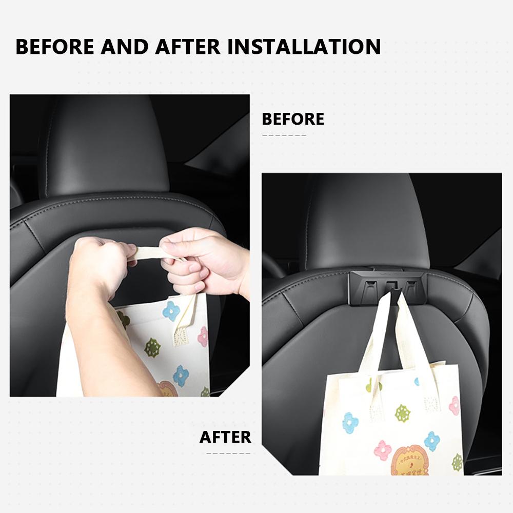 Seat Back Hook for Tesla New Model Y Juniper 2025 Launch Model 3 Highland 2024 Multiple Hooks Foldable Design