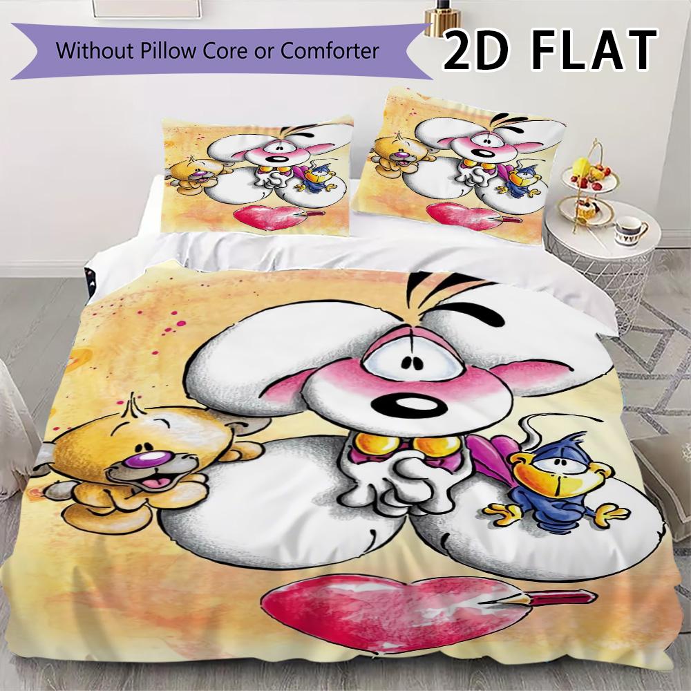 Set Copripiumino con Fantasia Diddl Copripiumino Federa Decorazione per la Casa Regalo di Compleanno (1 * copripiumino + 2 * federe senza imbottitura)