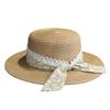 French-style Wide-brimmed Straw Hat for Women, Summer Lace Bow Sun Protection Hat, Vacation Accessory That Makes the Face Look Smaller, Elegant
