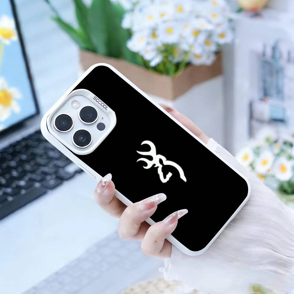 Deer Hunting Camo Phone Case For iPhone17, 16,15,14,13,12 Pro Max white Candy Matte Shockproof Cover