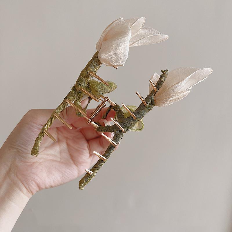 1pc Tulip Gripping Clip for Women, High Quality, Large Hairpin  New Style, Back of Head Shark Clip Hair Clip Headpiece
