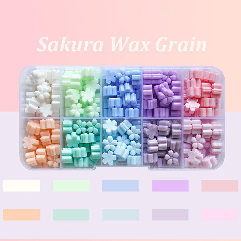 180Pcs Box Sealing Wax Beads, 10 Grids Cat's Paw, Cherry Blossom, Star Shape Sealing Wax Pellets for Wax Seal Stamp