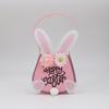 Easter Tote Bag with Handle Reusable Easter Bunny Gift Bag New Happy Easter Handbag Basket Bunny Decorations Simple Storage Bag