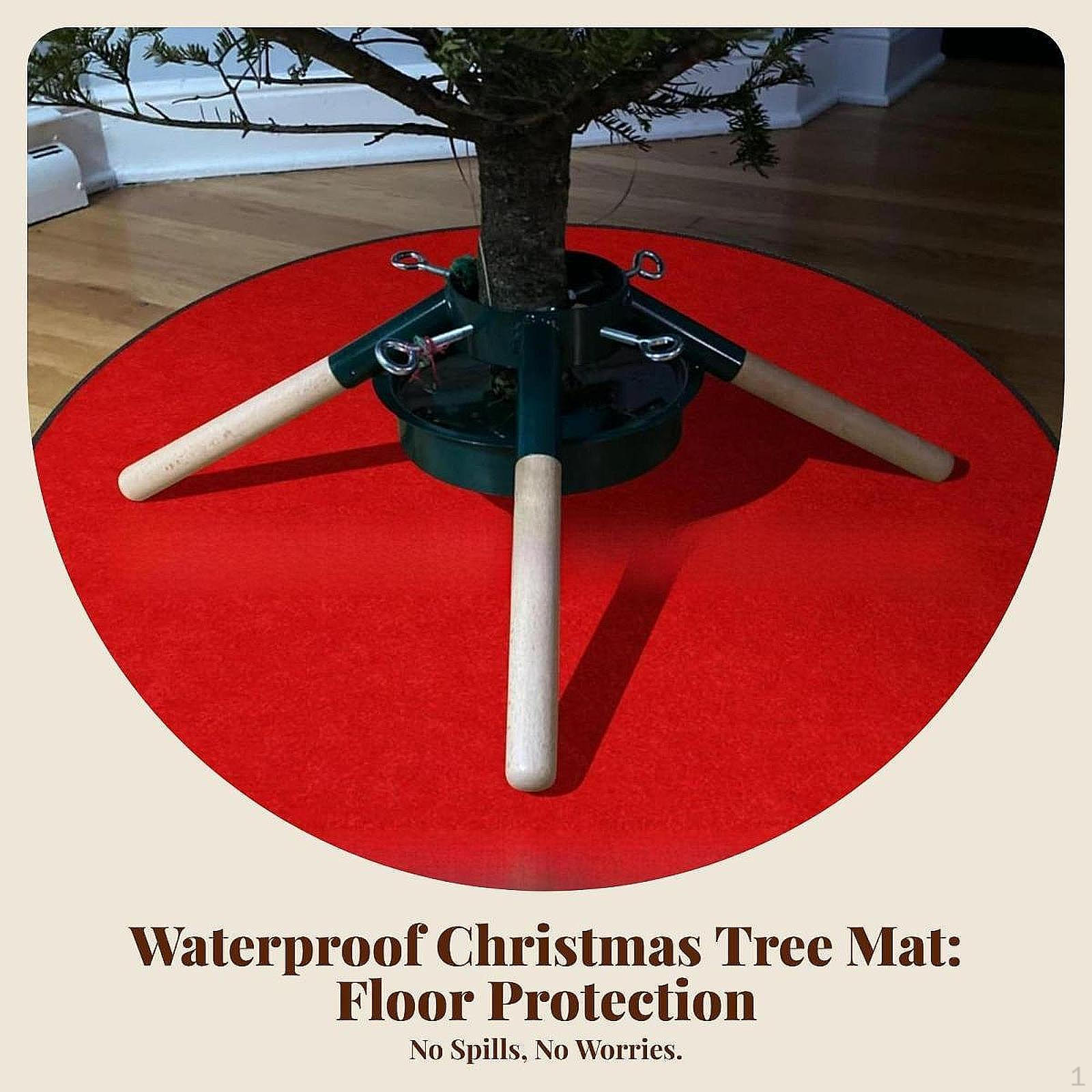 

Reversible Christmas Tree Stand Mat Floor Protector Gift Decorative Xmas Skirt for Indoor