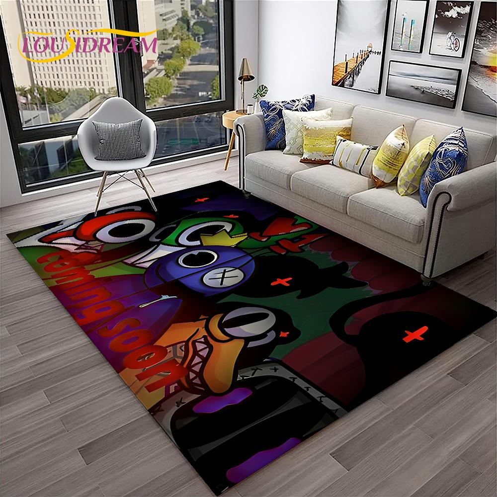 Game R-Rainbow Friends Cartoon  Area Rug,Carpet for Home Living Room Bedroom Sofa Doormat Decor,kid Play Non-slip Floor Mat Gift