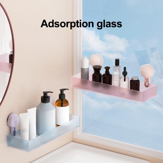 Bathroom Storage Rack Shower Caddy Organizer Load-bearing Easy To Install Suction Cup Strong Wall Floating
