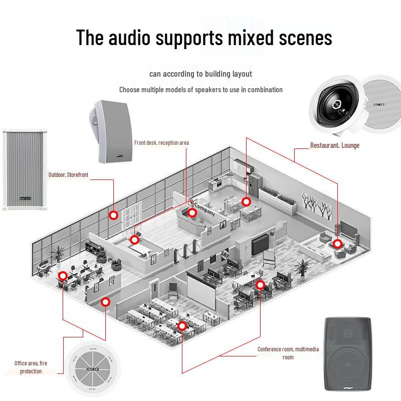 Wireless Bluetooth WiFi Public Address & Background Music System CN Plug (adapter Included)