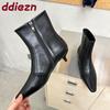 Fashion Female Low Heel Footwear Ladies Modern Ankle Boots Fashion Pointed Toe Women Short Stretch Boots Zippers Shoes Pumps
