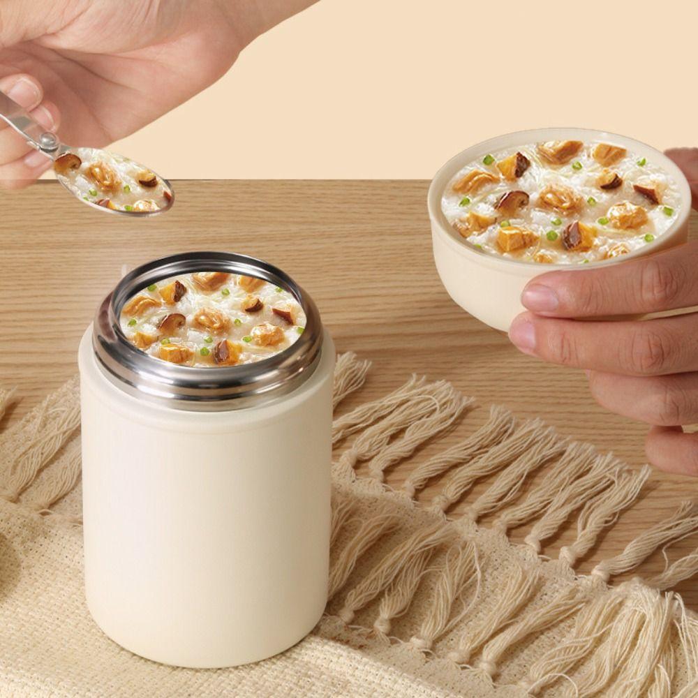 Handheld Thermal Soup Cup 500ml Wall Insulated Tumbler Food Thermal Jar  School