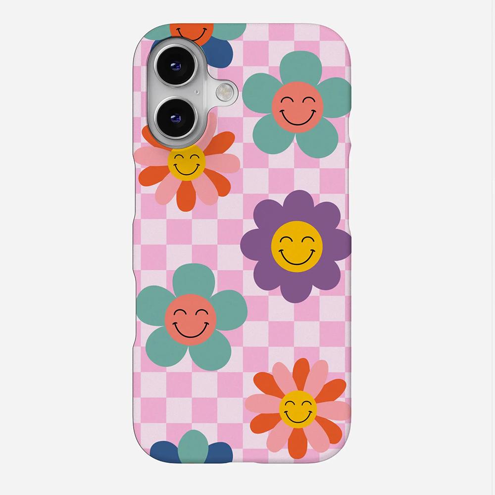 Luxury Clmj Cute flowers plaid Phone Case for iPhone 17 17e 16e 16 15 14 13 12 11 X XS XR XSMAX 7 8 Air ProMax Plus Double-layer iPhone 16 ProMax
