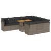Vidaxl 11-Cz. Garden Furniture Set With Cushions, Grey Rattan Pe