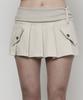 ETRE AU SOMMET Rib Fake Pocket Pleats Skirt (Beige)