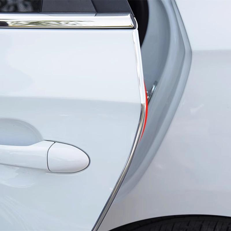 5M Autotür-Kanten-Kratzschutz DIY Silberne Zierleisten Außen Auto Chrom-Karosserie-Streifen Stoßstange Auto-Türschutz