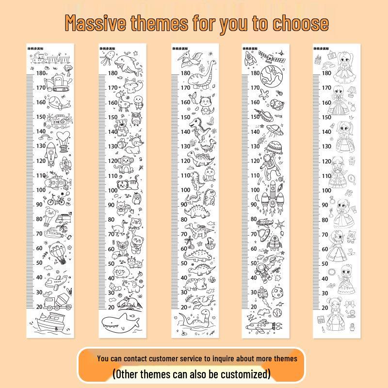 Self-Adhesive Children's Cartoon Graffiti Height Chart Ruler Wall Sticker