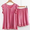 Women's Plus Size Lace Pajama Set: Modal Vest and Shorts